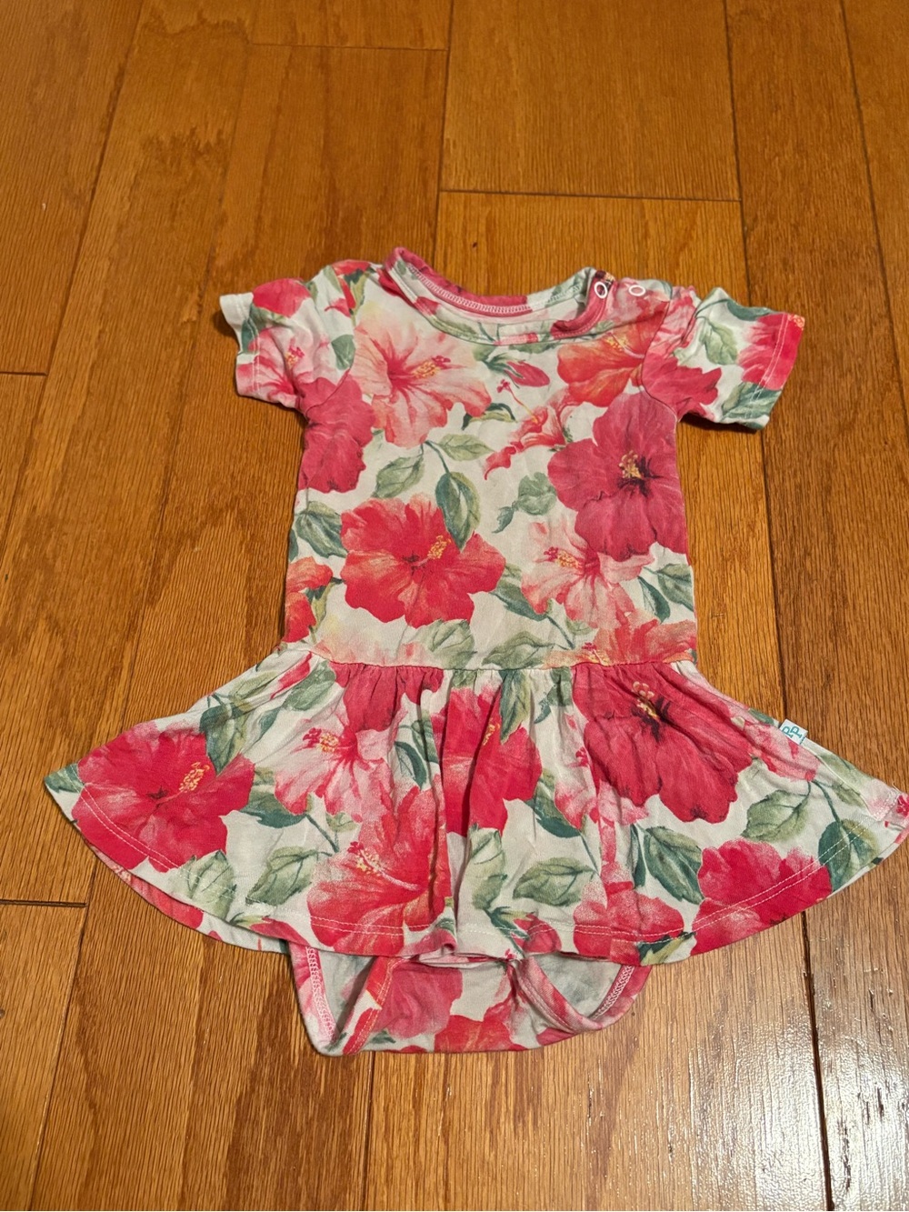 Posh Peanut Bamboo Floral Pink Baby Girl Dress Bodysuit
